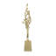 13.5X4.3X19.5" Decorative Cast Aluminum Tree Sculpture With Gold Finish
