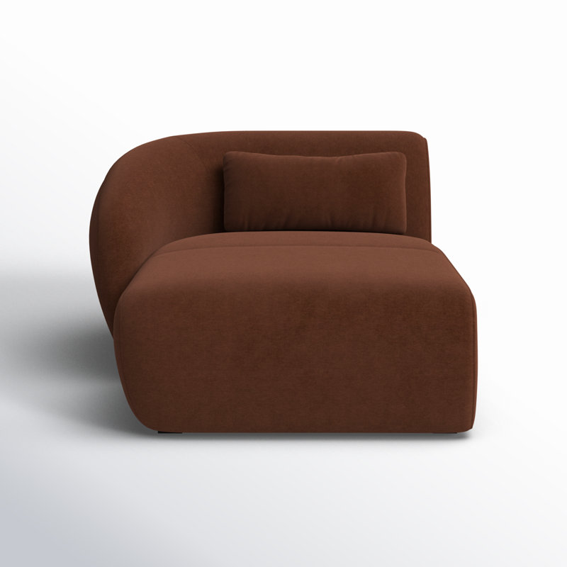 Anson Upholstered Left Arm Chaise, Chestnut Brown