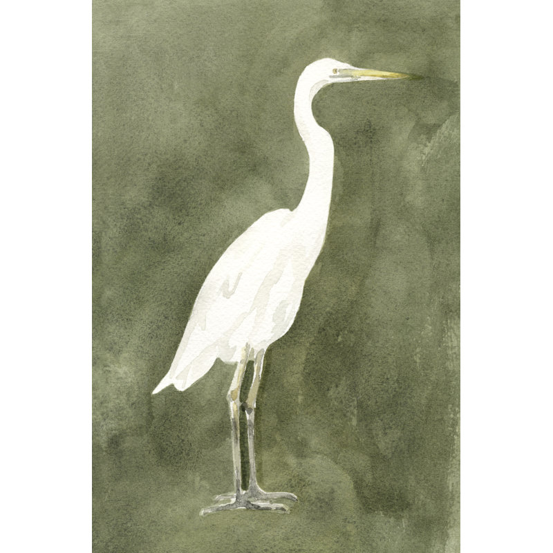 Emerald Heron III by Emma Caroline - Wrapped Canvas Print, 30cm H x 20cm W