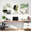 Ensemble de 3 tableaux abstraits verts et noirs à motifs de coups de pinceau, sur toile tendue, pour la décoration du salon, de la chambre ou du bureau.