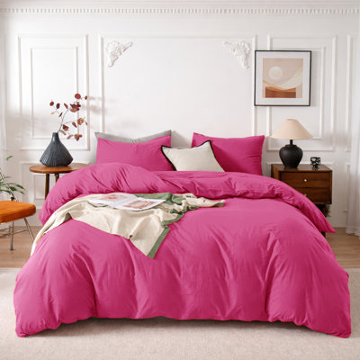 3-Piece Dyed Duvet Cover Set With Pillowcases