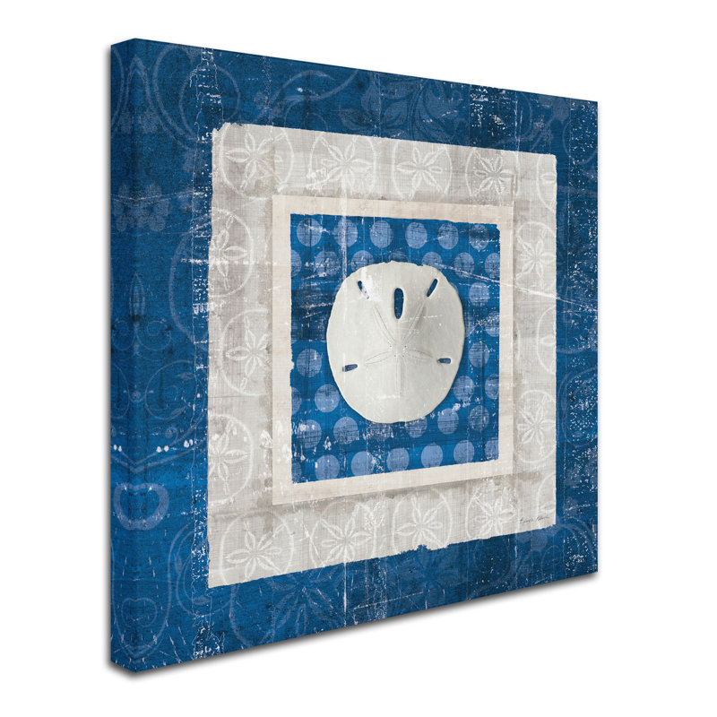 Belinda Aldrich Blue Coastal Seashell Canvas Art