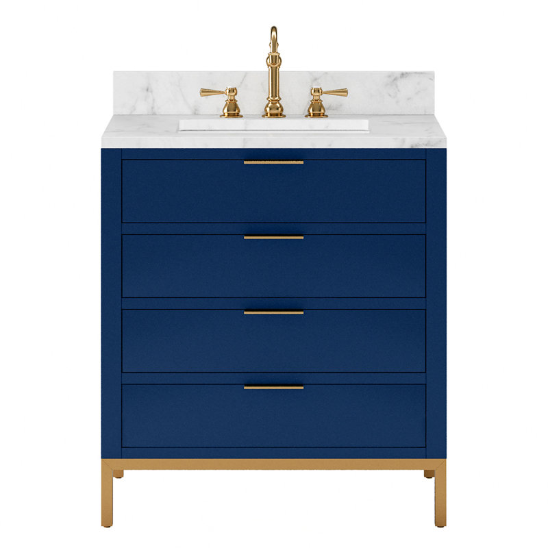 30'' W Single Vanity, Monarch Blue, No, 30"