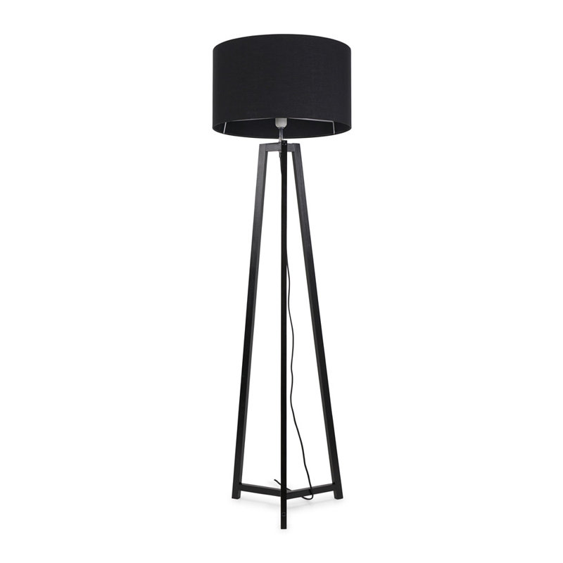 Rhavyn 148cm Traditional Floor Lamp, Matte Black, Black