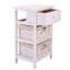 White Nightstand With Enough Storage, One Drawer And Two Removable Storage For Home Bedroom