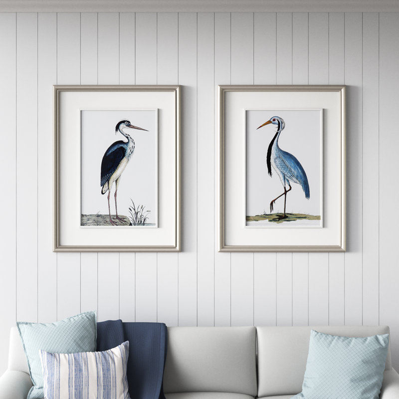 "Shore Birds" by Grace Feyock Matted Framed Painting Print