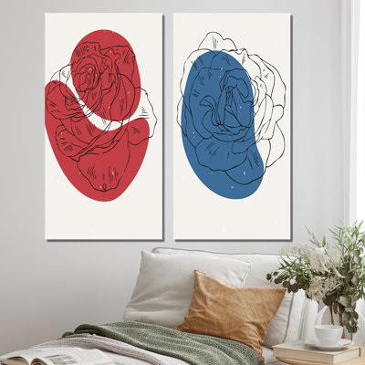 «Abstract Primal Color Floral I», ensemble de 2 reproductions