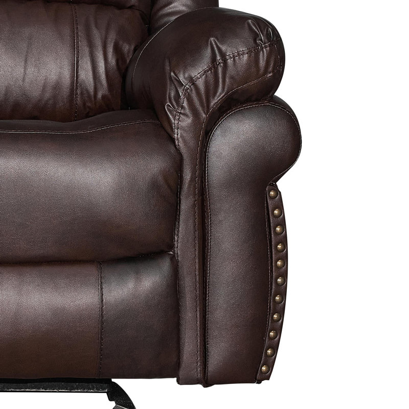 Rivet rétro 39 po - Fauteuil inclinable manuel garni, Brun