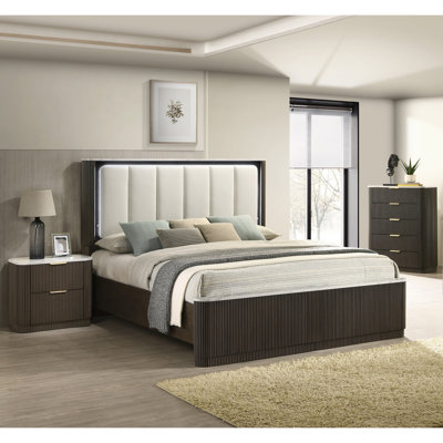 Willoa 3-Piece Bedroom Set With Led Headboard