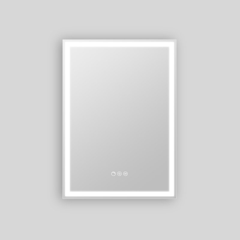 Miroir de salle de bain rectangulaire à DEL sans cadre avec désembueur Streamline, intensité variable, changement de température de couleur