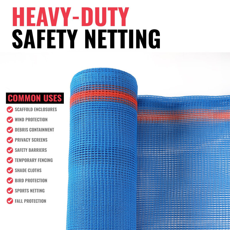 10ft. X ft.200 Heavy Duty Safety Debris Netting Rolls - Fire Retardant,1/16” Mesh roll., 50" H x 4" W x 0.0625" D