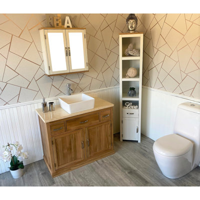 Ambar 485mm Single Bathroom Vanity with Vessel Ceramic Basin