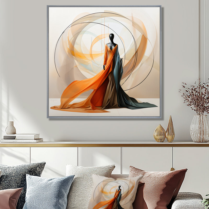 Abstrait contemporain danseur africain I - art mural femme afro-américaine, H 16 po x l 16 po, Argent argent