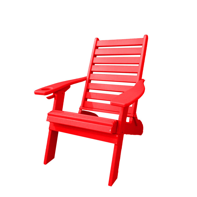 Dermando Foldable Outdoor Adirondack Chair, Red