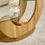 Table basse 3 pièces l 23,6 po x P 45,3 po x H 19,6 po MDF + verre 3 pièces Table basse avec plateau en verre trempé transparent / bois-130490035