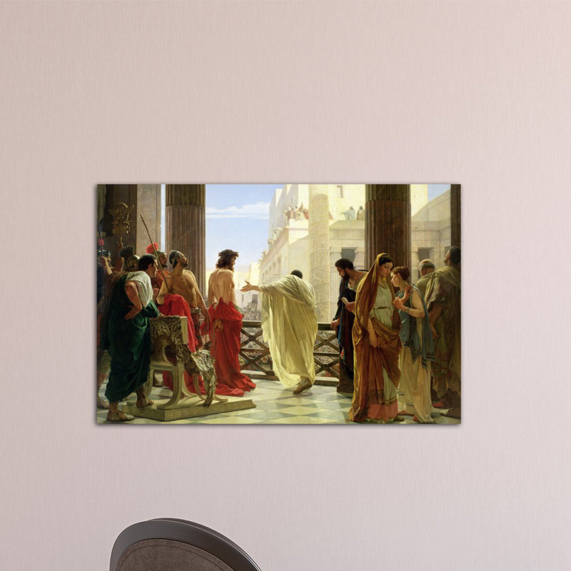 «Ecce Homo» par Antonio Ciseri, reproduction d'art sur toile tendue, H 40 po x l 60 po x P 1,5 po, Toile tendue, Pas de tapis