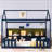Navy Twin Pine House Bed With LED Shelf Storage-719036529