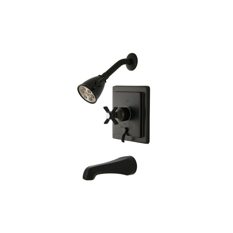Kingston Brass Millennium Single-Handle Pressure Balanced Tub and Shower Faucet, Oil Rubbed Bronze