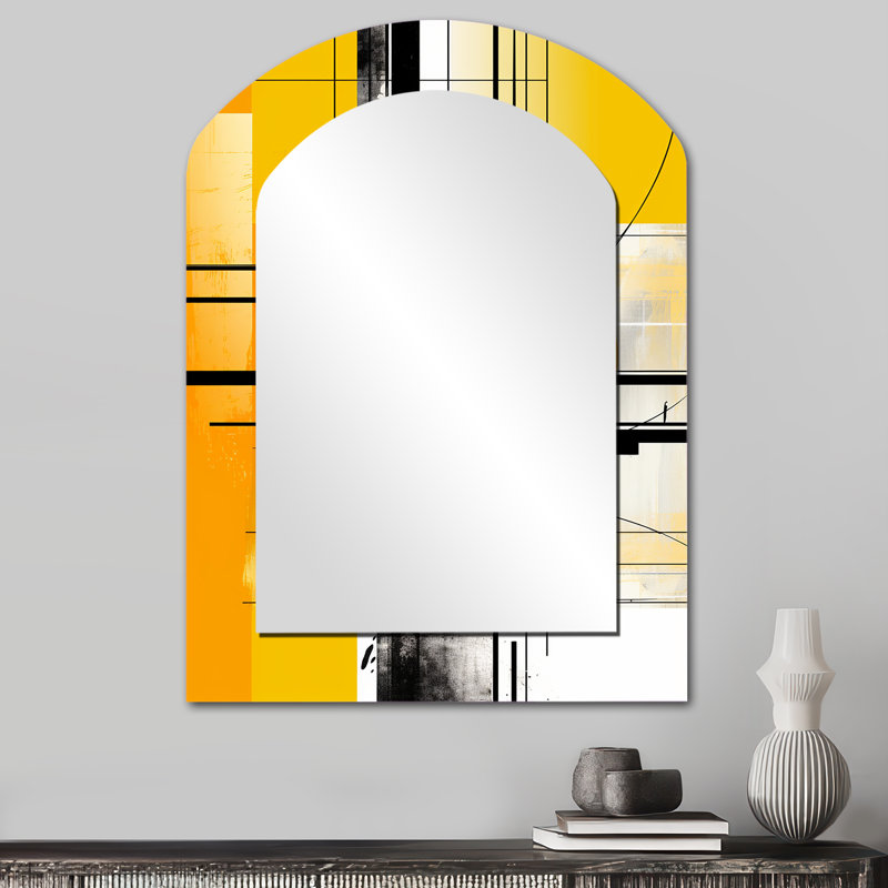 Miroir mural arqué jaune II, 34 po x 25 po