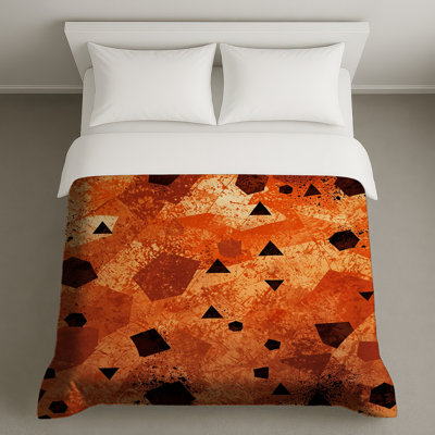 Housses de couette à formes géométriques orange