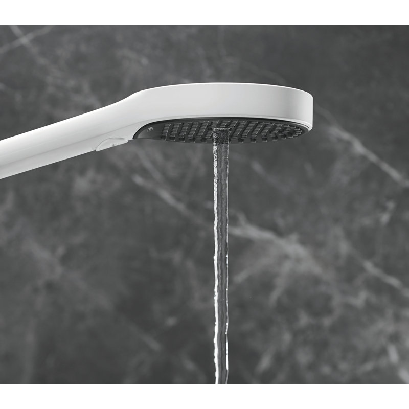 Hansgrohe Rainfinity Handheld 3-Jet Showerhead 130, Matte White, 1.75 GPM