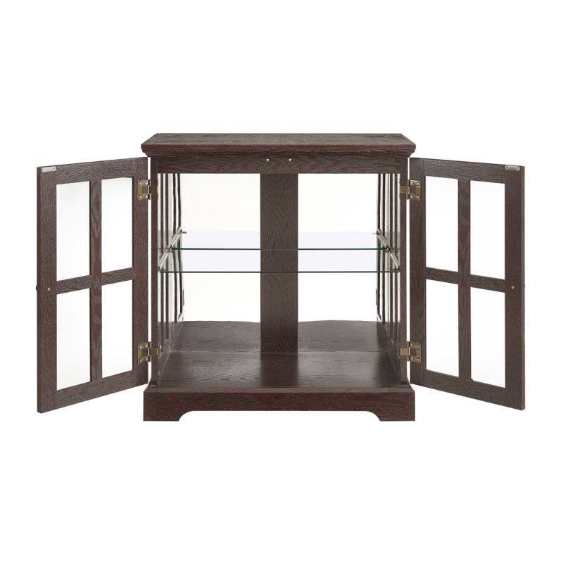 Vitrine lumineuse à DEL, vitrine antique avec tablettes réglables, vitrine de qualité rétro avec portes en treillis, bibliothèque élégante et armoire de rangement pour la décoration intérieure et l'organisation