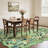 Scalloped Washable 5x7 Area Rug Floral Peacock Rugs for Living Room Botainical Farmhouse Soft Non Slip Large Under Table Carpet for Dining Room-1156200046-1156200047