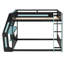 Lit mezzanine double pleine grandeur avec bureau RVB latéral, ports USB, œillet à câble, lumières DEL, cadre bleu nuage robuste-2133252770