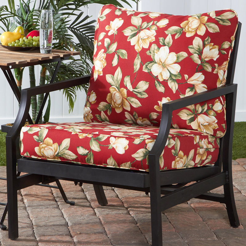 Coussin de siège pour chaise d'extérieur Lester, Floral Roma