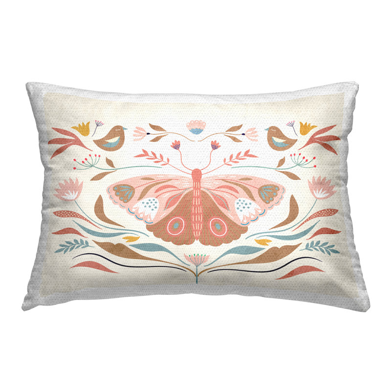 Coussin d'extérieur Boho Folk Moth