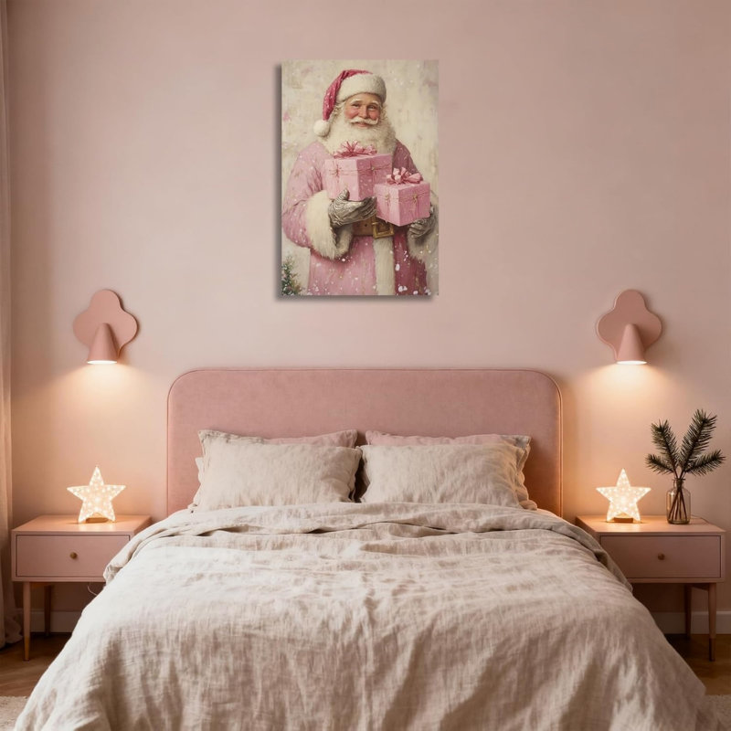 Art mural en toile rustique de Noël d'hiver sans cadre 24 po x 36 po