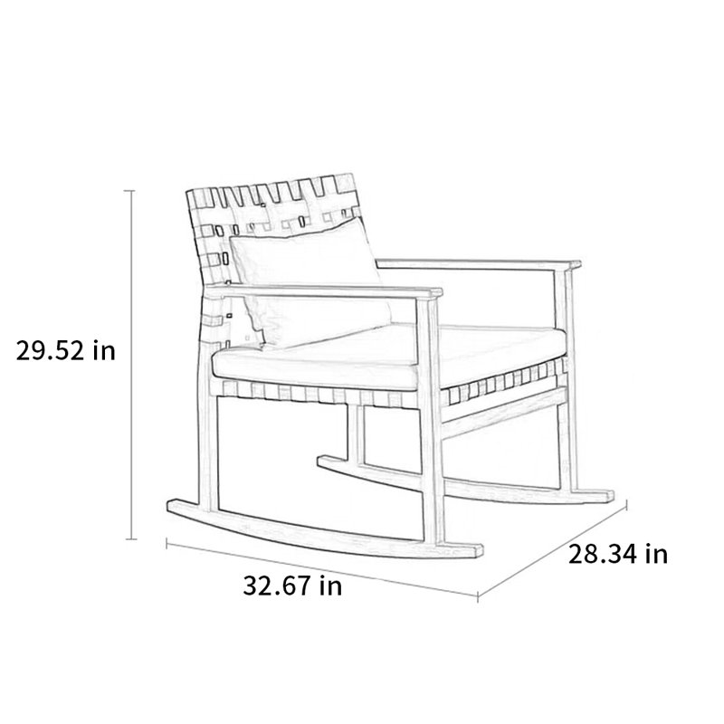 Chaise berçante en teck de haute qualité