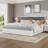 White Upholstered Platform Bed Frame with Fabric Headboard, No Box Spring Needed, Sturdy Wood Slats Support, Easy Assembly, Modern Style for Bedroom-948722107