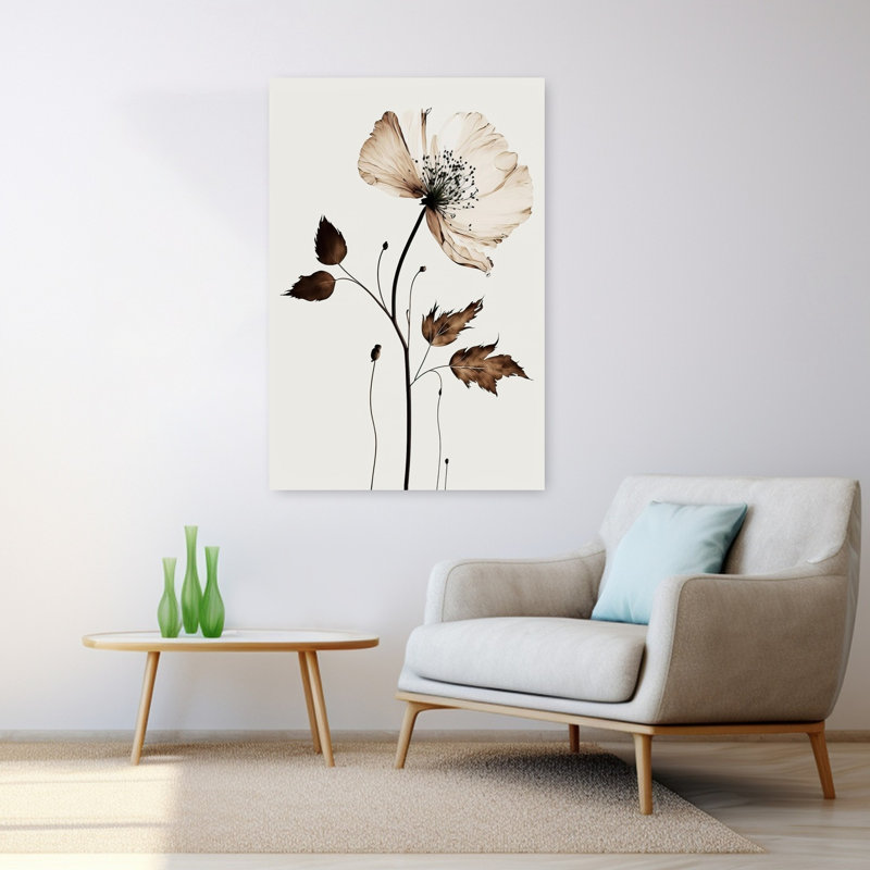 Art contemporain, art floral abstrait, H 48 po x l 32 po