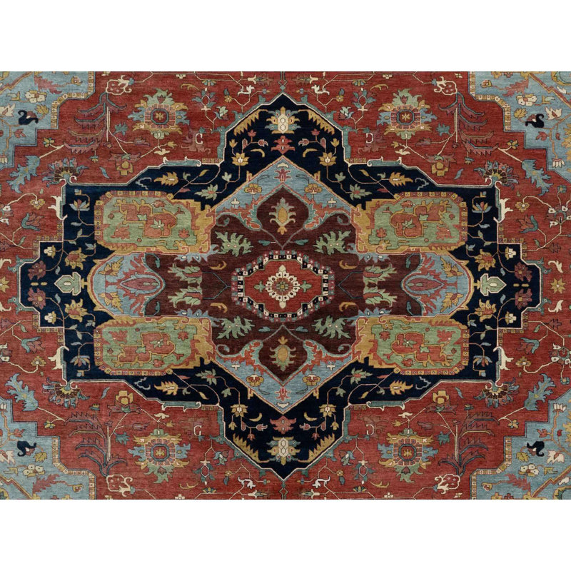Tapis surdimensionné en laine noué à la main rouge antique 13 pi 9 po x 16 pi 2 po 2D27838470F84D349AE9DE66C153EB9A