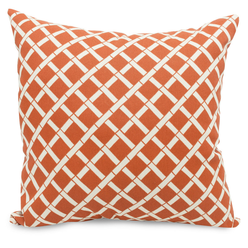 Coussin Bamboo, Orange brûlé, H 24 po x l 24 po x P 10 po