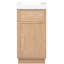 Meuble-lavabo de style rustique 15,33 po pour salle de bain avec lavabo réversible en résine, tablette réglable, porte à pousser, fonction de fermeture en douceur, aménagement pour petits espaces au fini grain de bois