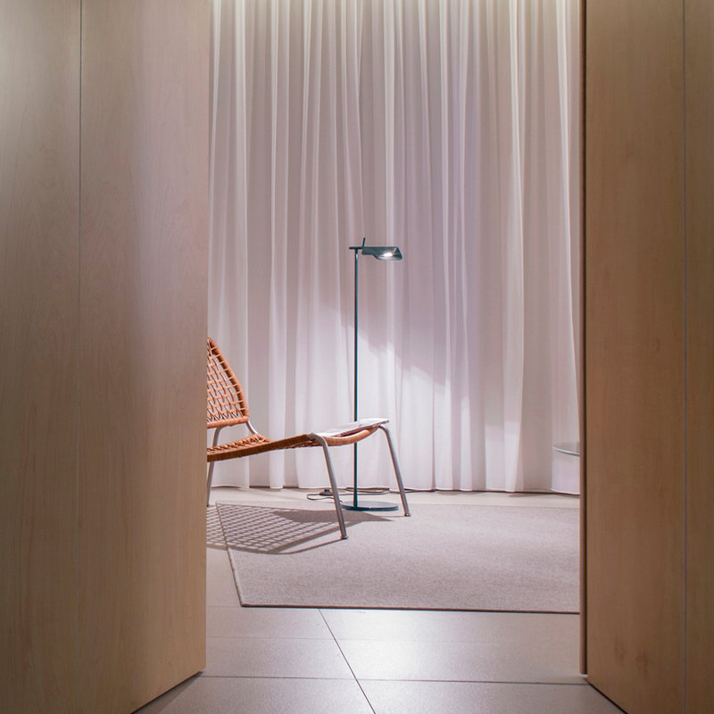 Tab LED Task Floor Lamp, Matte Blue