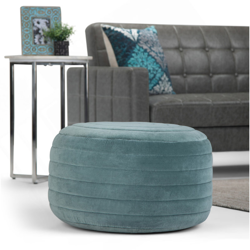 Vivienne - Pouf rond - Turquoise