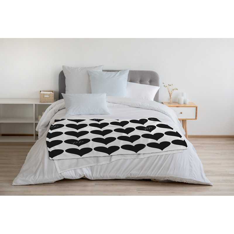 Jeté Xoxo, Noir / blanc, L 30 po x L 39,75 po