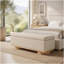Banquette de rangement moderne 50 po avec repose-pieds en avoine et banc pour le salon de la chambre à coucher