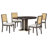 Round Dining Table For 4 With Chairs Set, Extendable Dining Table Set With 16" Removable Middle Leaf 5 Piece Retro Dining Table Set Double Layer Design For Kitchen Dining Room-1145685629