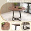 Table de salle à manger ronde pour 4 à 6 personnes, plateau de table en bois aggloméré avec pieds en métal, table de cuisine moderne avec base en forme de X, grande table ronde-633034542