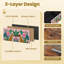 Table de chevet 2 tiroirs en tissu avec station de charge Leopard Jungle Animal Boho Leaf Leopards Peacocks