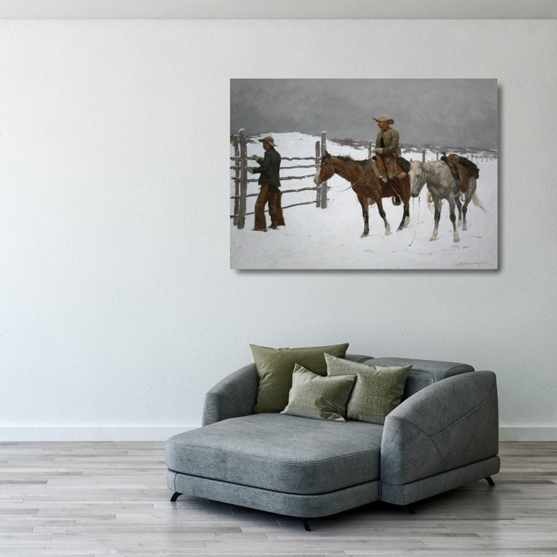 La chute du cowboy, H 28 po x l 39 po