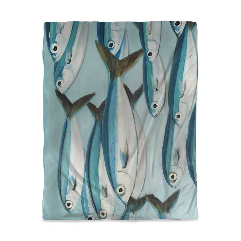 Small Fish Blue Duvet Cover | Caesio Caerulaurea Home Decor