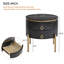 Table basse ronde avec tiroirs de rangement en bois Degan-495065014