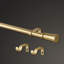 Ensemble de tringle à rideaux 1 po de diamètre Mode Premium avec embouts cylindriques cannelés et tringle ajustable murale en acier, or brossé-88146352-88146350
