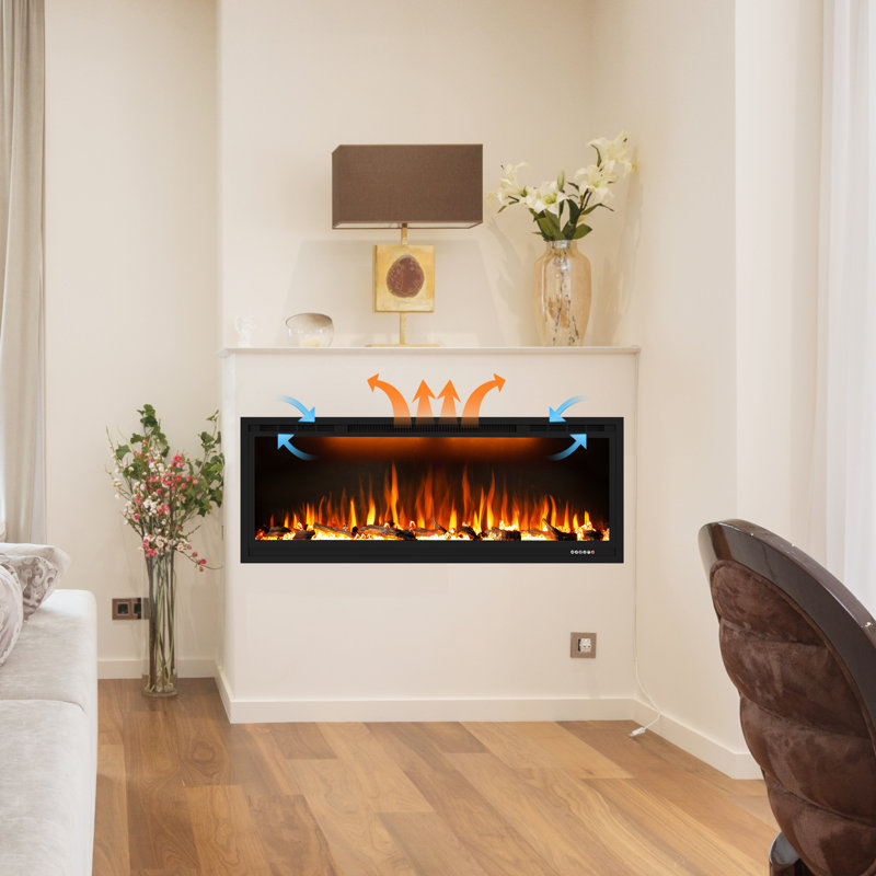 Asheboro Electric Fireplace, 17.7" H x 44" W x 6.3" D