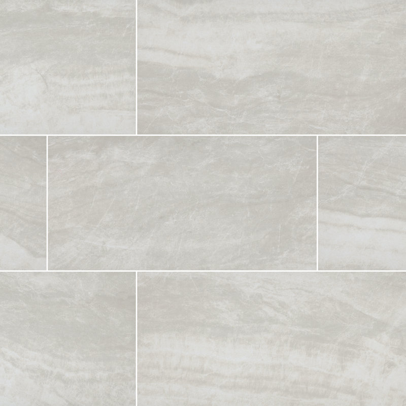 Chiara 24 in. x 48 in. Polished Porcelain Stone Look Floor and Wall Tile, Cove